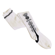Regency Crown Clocked Cotton Stockings ~ White and Black