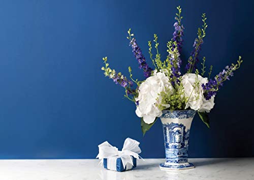 Spode Blue Italian Collection Hexagonal Vase, 10.5 Inch Tall, Table Centerpiece, Décor for Home, Decorative Vases for Living Room, and Mantel, Blue & White, Made of Porcelain
