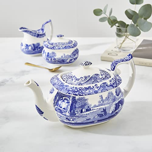 Spode Blue Italian Collection Teapot, Tea Infuser