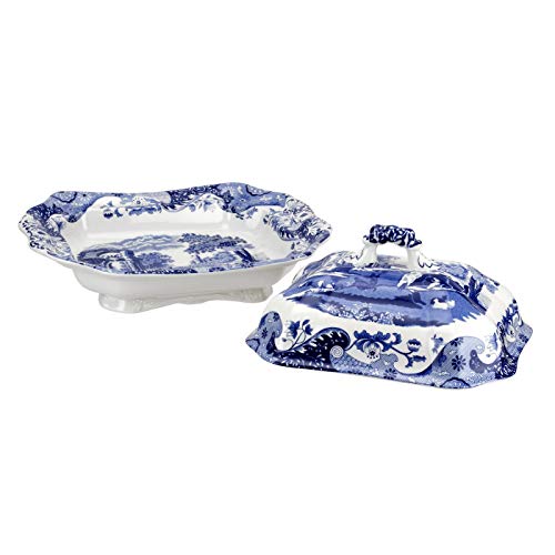 Spode Blue Italian Covered Vegetable Dish