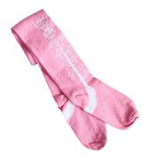 Regency Crown Clocked Cotton Stockings ~ Pink and White