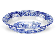 Spode Blue Italian Oval Rimmed Dish, Porcelain, 12.5 inch x 8.75 inch, Dishwasher Safe, Oven to Table Serving Bowl