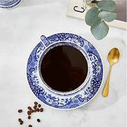 Spode Blue Italian Teacups and Saucers - Set of 4 (7 ounce)
