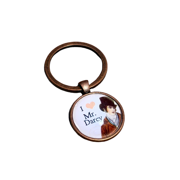 “I Heart Mr. Darcy” Bronze Keychain